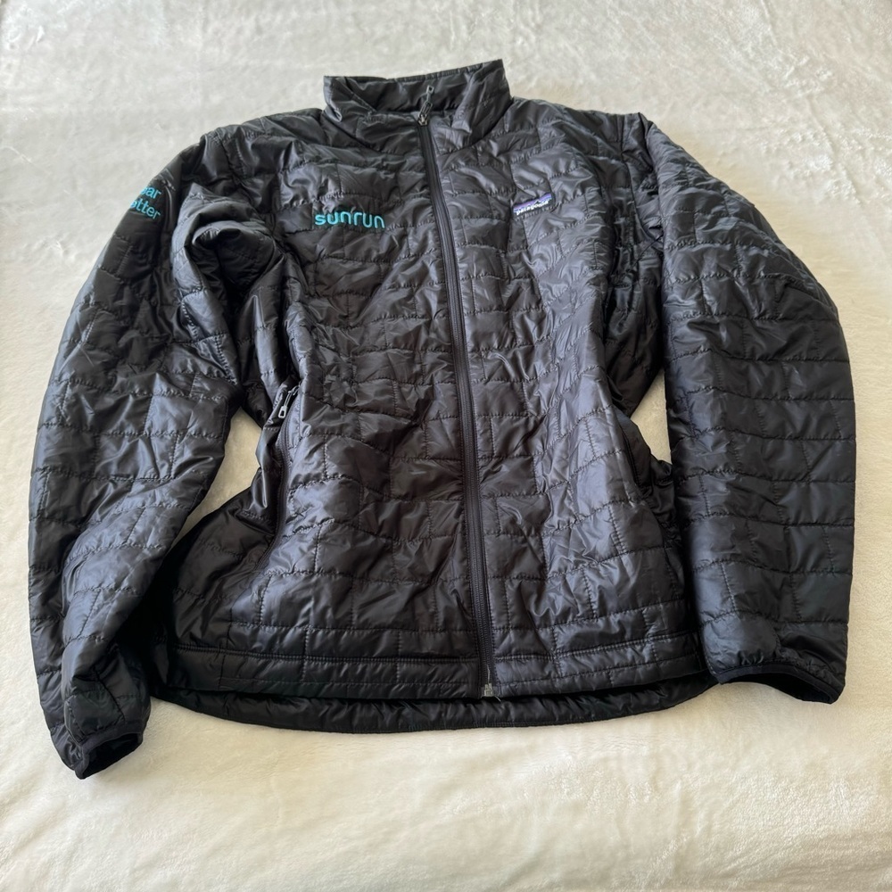 NWT Patagonia Men’s Nano Puff Jacket Black - custom EMBROIDERED logo